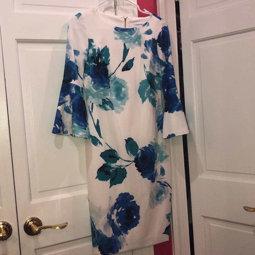 Calvin Klein blue floral dress